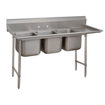 Advance Tabco 93-43-72-36R 119" W Three Compartment Stainless Steel Sink With Right-hand Drainboard