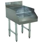 Advance Tabco CR-GS-15 Stainless and Galvanized Steel Underbar Drain Workboard Unit, Freestanding, 15" x 26"