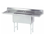 Advance Tabco FC-2-2424-24RL 96" W Two Compartment Sink with 2 Drainboards