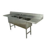 Advance Tabco FC-3-1824-24RL 102" W Three Compartment Stainless Steel Sink with 2 Drainboards