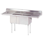 Advance Tabco FE-2-1620-18RL-X 68" W Two Compartment Sink With Right-hand Drainboard