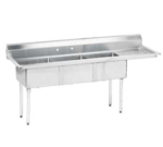 Advance Tabco FE-3-1620-18R-X 68.5" W Three Compartment Stainless Steel Sink With Right-hand Drainboard