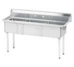 Advance Tabco FE-3-1620-X 53" W Three Compartment Stainless Steel Sink without Drainboard