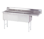 Advance Tabco FS-3-2024-24R 86.5" W Three Compartment Stainless Steel Sink With Right-hand Drainboard