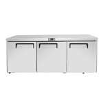 Atosa USA, Inc. Atosa USA MGF8404GR 72.69'' 3 Section Undercounter Refrigerator with 3 Left/Right Hinged Solid Doors and Side / Rear Breathing Compressor