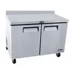 Atosa USA, Inc. Atosa USA MGF8409GR 48.30'' 2 Door Counter Height Worktop Refrigerator with Side / Rear Breathing Compressor - 13.4 cu. ft.