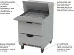 Beverage Air SPED27HC-12M-B 27'' Mega Top Refrigerated Salad / Sandwich Prep Table