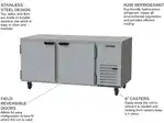 Beverage Air UCF67AHC 2 Door Undercounter Freezer, 67'' W