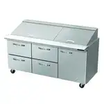 Blue Air BLMT72-D4LM-HC 72.38'' Mega Top Refrigerated Salad / Sandwich Prep Table