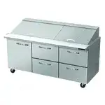 Blue Air BLMT72-D4RM-HC 72.38'' Mega Top Refrigerated Salad / Sandwich Prep Table