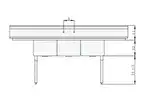 Blue Air BS3-18-12/2D 90" W Three Compartment Stainless Steel Sink with 2 Drainboards