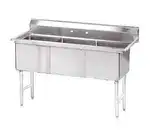 Blue Air BS3-24-14/N 78" W Three Compartment Stainless Steel Sink without Drainboard