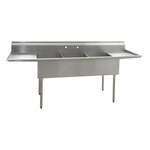 Eagle Group 2148-3-18-16/3 84.25" W Three Compartment Stainless Steel Sink with 2 Drainboards