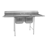 Eagle Group 314-16-2-18L 56.63" W Two Compartment Sink With Left-hand Drainboard