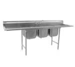 Eagle Group 314-16-3-24-X 102" W Three Compartment Stainless Steel Sink with 2 Drainboards