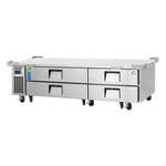 Everest Refrigeration ECB82-86D4 86.25" 4 Drawer Stainless & Galvanized Steel Refrigerated Chef Base