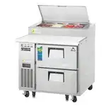 Everest Refrigeration EPPR1-D2 35.63'' Refrigerated Pizza Prep Table