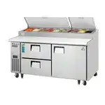 Everest Refrigeration EPPR2-D2 71'' Refrigerated Pizza Prep Table