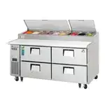 Everest Refrigeration EPPR2-D4 71'' Refrigerated Pizza Prep Table