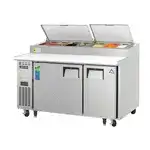 Everest Refrigeration EPPSR2 59.13'' Refrigerated Pizza Prep Table