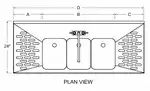 Glastender C-FSB-96 Underbar Sink Unit, 4 Compartment, 96"W x 24"D