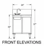 Glastender SWB-24R-C Underbar Wet Waste Sink