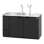 Hoshizaki DD59 3 Taps 1/2 Barrel Draft Beer Cooler - Black, 2 Kegs Capacity, 115 Volts