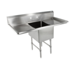 John Boos 1B18244-2D24 Commercial Sink, (1) One Compartment, 16 Gauge Stainless Steel Construction with Stainless Steel Legs and with 2 Drainboards - 69.00" W