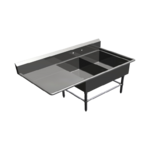 John Boos 2PB2028-1D20L Commercial Sink, (2) Two Compartment, 16 Gauge Stainless Steel Construction with Stainless Steel Legs and With Left-hand Drainboard - 64.19" W