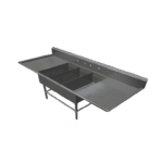 John Boos 3PB14314-2D24 Commercial Sink, (3) Three Compartment, 16 Gauge Stainless Steel Construction with Stainless Steel Legs and with 2 Drainboards - 93.25" W