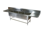 John Boos 3PB1618-2D18 Commercial Sink, (3) Three Compartment, 16 Gauge Stainless Steel Construction with Stainless Steel Legs and with 2 Drainboards - 87.25" W