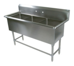 John Boos 3PB24 Commercial Sink, (3) Three Compartment, 16 Gauge Stainless Steel Construction with Stainless Steel Legs and without Drainboard - 77.13" W