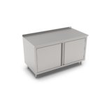 John Boos 4CH4R1.5-2448 Modular Base Work Table, with 14 Gauge Type 300 Stainless Steel Top, Hinged Doors and 1 1/2" Backsplash - 48.00"W x 24.00"D x 37.25"H