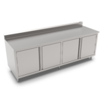 John Boos 4CH4R5-30120 Modular Base Work Table, with 14 Gauge Type 300 Stainless Steel Top, Hinged Doors and 5" Backsplash - 120.00"W x 30.00"D x 40.75"H