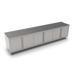 John Boos 4CH6-24144 Modular Base Work Table, with 16 Gauge Type 300 Stainless Steel Top, Hinged Doors and without Backsplash - 144.00"W x 24.00"D x 35.75"H