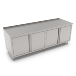 John Boos 4CH6R1.5-30108 Modular Base Work Table, with 16 Gauge Type 300 Stainless Steel Top, Hinged Doors and 1 1/2" Backsplash - 108.00"W x 30.00"D x 37.25"H