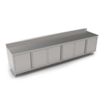 John Boos 4CH6R5-24132-1S Modular Base Work Table, with 16 Gauge Type 300 Stainless Steel Top, Hinged Doors and 5" Backsplash - 132.00"W x 24.00"D x 40.75"H