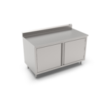 John Boos 4CH6R5-2448 Modular Base Work Table, with 16 Gauge Type 300 Stainless Steel Top, Hinged Doors and 5" Backsplash - 48.00"W x 24.00"D x 40.75"H