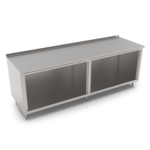 John Boos 4CO4R1.5-24120 Open Front Cabinet Base Work Table, with 14 Gauge Type 300 Stainless Steel Top, and 1 1/2" Backsplash - 120.00"W x 24.00"D x 37.25"H