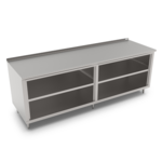 John Boos 4CO6R1.5-24108-1S Open Front Cabinet Base Work Table, with 16 Gauge Type 300 Stainless Steel Top, and 1 1/2" Backsplash - 108.00"W x 24.00"D x 37.25"H