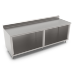 John Boos 4CO6R5-3096 Open Front Cabinet Base Work Table, with 16 Gauge Type 300 Stainless Steel Top, and 5" Backsplash - 96.00"W x 30.00"D x 40.75"H