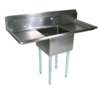 John Boos E1S8-1824-14T24 Commercial Sink, (1) One Compartment, 18 Gauge Stainless Steel Construction with Galvanized Steel Legs and with 2 Drainboards - 66.00" W