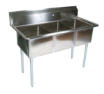 John Boos E3S8-1014-10 Commercial Sink, (3) Three Compartment, 18 Gauge Stainless Steel Construction with Galvanized Steel Legs and without Drainboard - 35" W