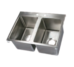 John Boos PB-DISINK101410-2 Pro-Bowl Type 300 Stainless Steel 10" x 14" x 10" 2 Compartment Drop-In Sink / Faucet Not Included