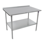 John Boos ST4R1.5-2436GBK Work Table, 14 Gauge Stainless Steel Top with Open Base and 1 1/2" Backsplash - 36"W x 24"D