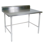 John Boos ST4R5-3648SBK Work Table, 14 Gauge Stainless Steel Top with Open Base and 5" Backsplash - 48"W x 36"D