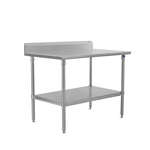 John Boos ST6R5-3660SSK Work Table, 16 Gauge Stainless Steel Top with Stainless Steel Undershelf and 5" Backsplash - 60"W x 36"D