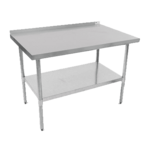 John Boos UFBLS6030-X Work Table, 18 Gauge Stainless Steel Top with Stainless Steel Undershelf and 1 1/2" Backsplash - 60"W x 30"D