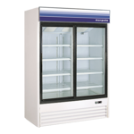 Norpole NPGR2 53.00'' White 2 Section Sliding Refrigerated Glass Door Merchandiser