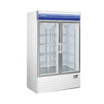 Norpole NPGR2-S45 53.00'' White 2 Section Swing Refrigerated Glass Door Merchandiser